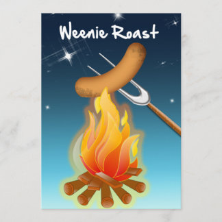 Hot Dog over Campfire Weenie Roast Kaart
