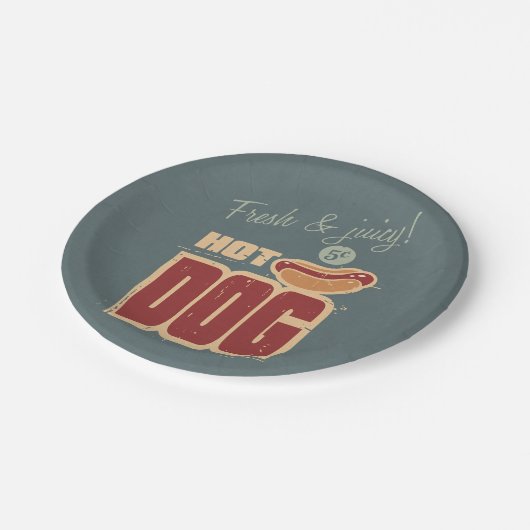 Hot Dog Papieren Bordje (Gekanteld)