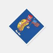 Hot Dog Patriotic houdt Amerikaanse vlag op 4 juli Servet (Hoek)
