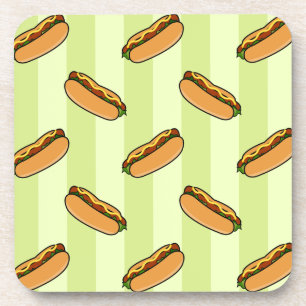 Hot Dog Patroon Drankjes Onderzetter