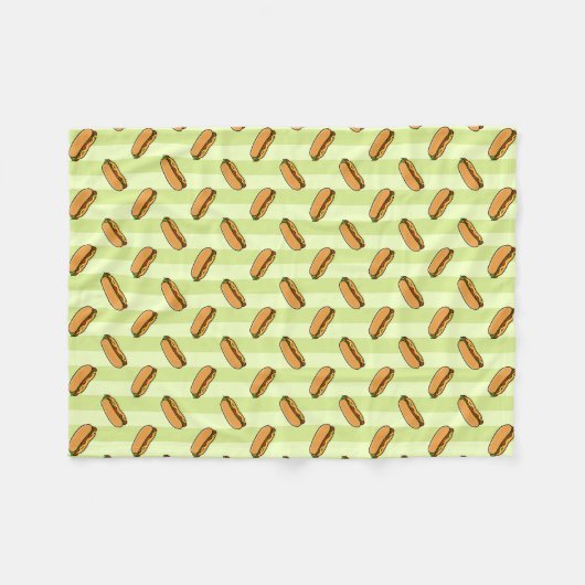 Hot Dog Patroon Fleece Deken (Voorkant (Horizontaal))