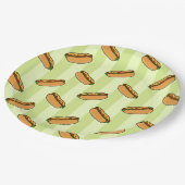 Hot Dog Patroon Papieren Bordje (Gekanteld)