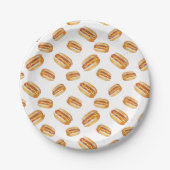 Hot Dog Pattern Verjaardagspapier Borden - Kinder  Papieren Bordje (Voorkant)