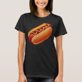 Hot Dog Pixel 8 bit Retro Hungry Byte gegrild voed T-shirt (Voorkant)