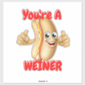 Hot Dog Pun Je bent een Weiner Sticker (Vel)