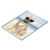 Hot Dog | Puppy in zonnebril bij het strand Notitieboek (Linkerzijde)