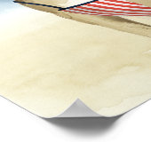 Hot Dog | Puppy in zonnebril bij het strand Poster (Hoek)