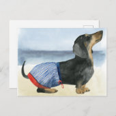 Hot Dog | Puppy in zwembad Briefkaart (Voorkant / Achterkant)