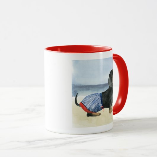 Hot Dog | Puppy in zwembad Mok (Voorkant rechts)