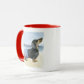 Hot Dog | Puppy in zwembad Mok (Voorkant links)