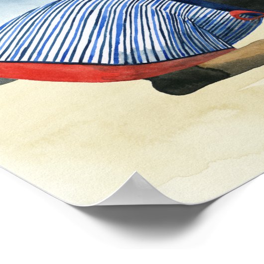 Hot Dog | Puppy in zwembad Poster (Hoek)