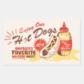 Hot Dog Rechthoek Stickers (Voorkant)