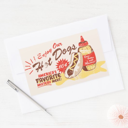 Hot Dog Rechthoek Stickers (Envelop)