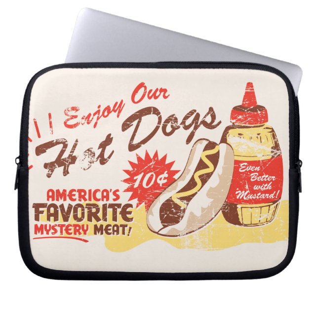 Hot-Dog Retro-laptophoes Laptop Sleeve (Voorkant)