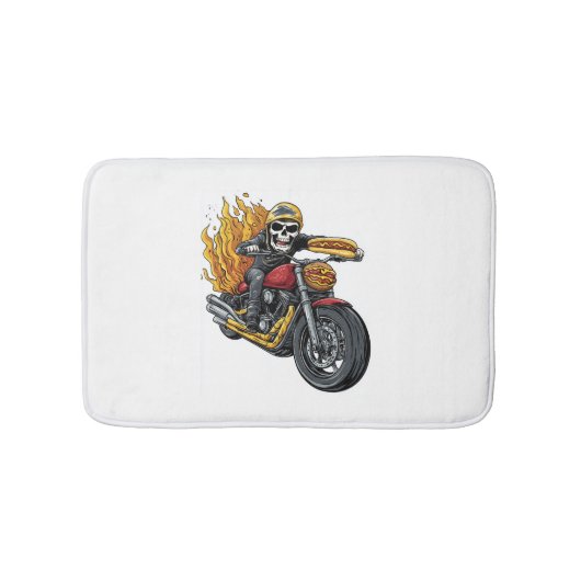 Hot Dog Rider - Funny Biker Skull Badmat (Voorkant)
