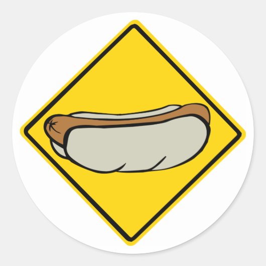 HOT DOG ROAD TEKEN 1 RONDE STICKER (Voorkant)