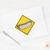 HOT DOG ROAD TEKEN 1 RONDE STICKER (Envelop)