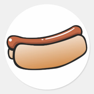 Hot Dog Ronde Sticker