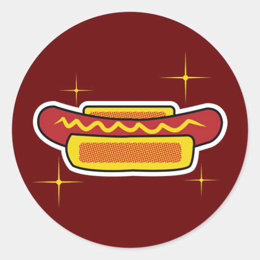Hot Dog Ronde Sticker (Voorkant)