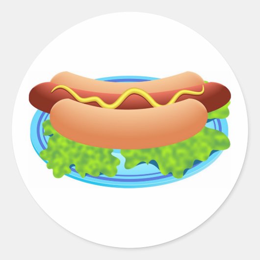 Hot Dog Ronde Sticker (Voorkant)
