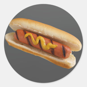 Hot Dog Ronde Sticker