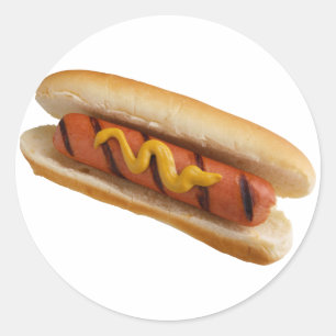 Hot Dog Ronde Sticker