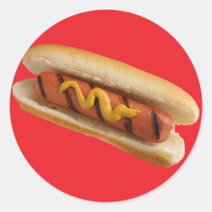 Hot Dog Ronde Sticker