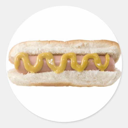 hot dog ronde sticker (Voorkant)