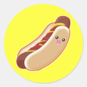 Hot Dog! Ronde Sticker