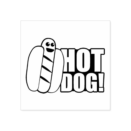 Hot Dog Rubberstempel (Afrduk)