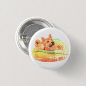 Hot Dog Shiba Badge Ronde Button 3,2 Cm (Voorkant /achterkant)
