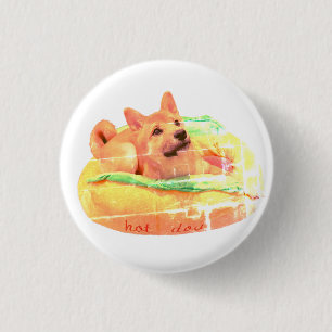 Hot Dog Shiba Badge Ronde Button 3,2 Cm