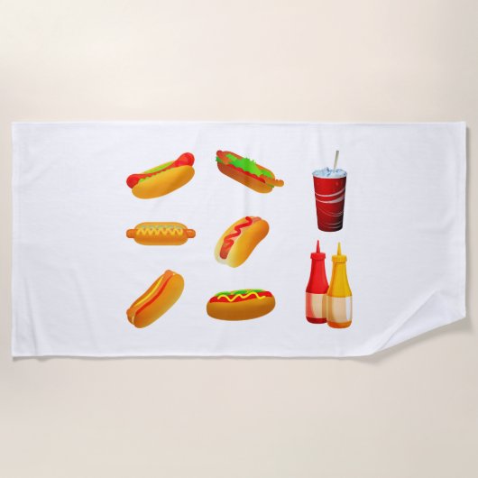 Hot dog strandlaken. strandlaken (Voorkant)