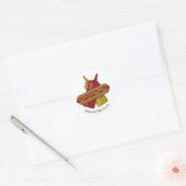 Hot dog thema baby shower ronde sticker (Envelop)