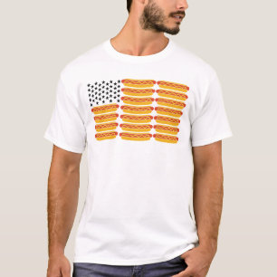 Hot Dog USA Vlag Grappig Patriottisch  T-shirt