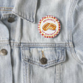 Hot Dog Verjaardag Party Button – Red Gingham Kind (In situ)