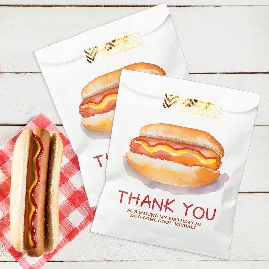 Hot Dog Verjaardagsfeest Voorkeur Bag – Kinder BBQ Bedankzakje