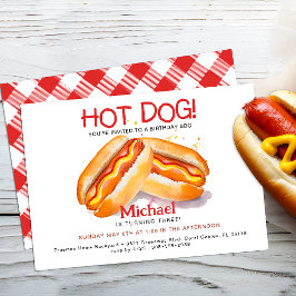 Hot Dog Verjaardagsfeestuitnodiging Kaart