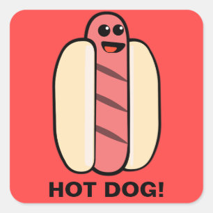 Hot Dog Vierkante Sticker