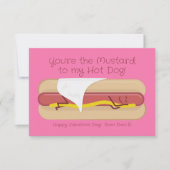 Hot Dog w / Mosterd Kinder School Valentijnsdag Ka Bedankkaart (Voorkant)