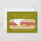 Hot Dog w / Mosterd Kinder School Valentijnsdag Ka Bedankkaart (Voorkant)