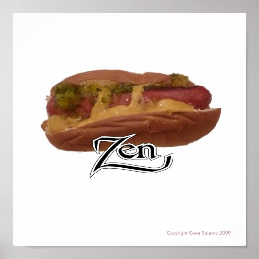 Hot Dog Zen Poster (Voorkant)