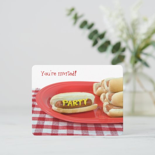 Hot Dog Zomerfeest Kaart (Staand voorkant)
