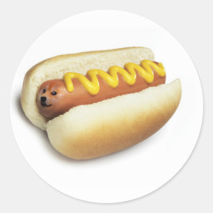 Hot Doge Meme Ronde Sticker