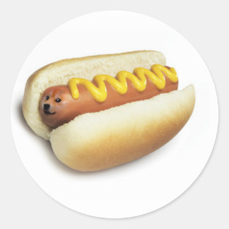 Hot Doge Meme Ronde Sticker