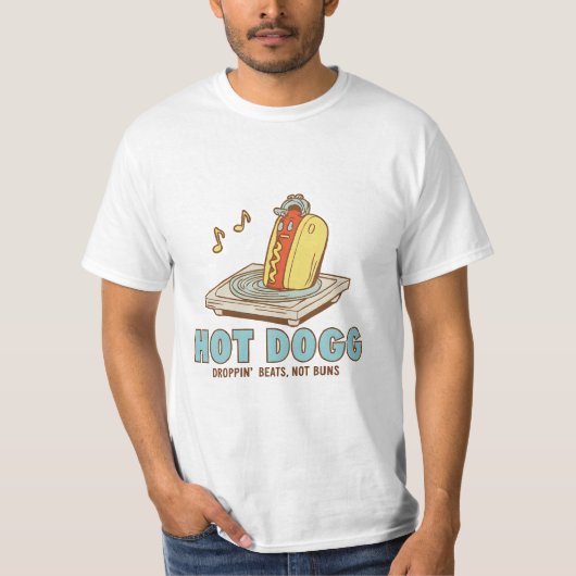 Hot Dogg – Droppin’ Beats, Not Buns Funny Tee T-shirt (Voorkant)