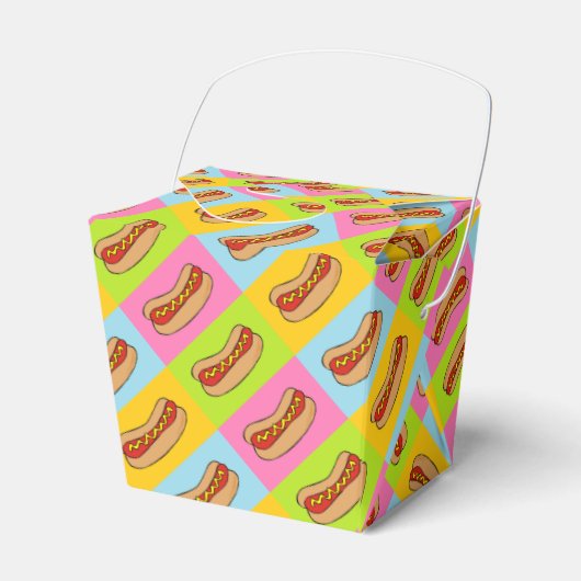 Hot dogs afhaal container gunst doos bedankdoosjes (Voorkant Zijde)