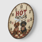 Hot Dogs Dachshund Funny Wiener Dog Kitchen Grote Klok (Hoek)