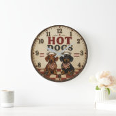 Hot Dogs Dachshund Funny Wiener Dog Kitchen Grote Klok (Huis)