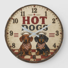 Hot Dogs Dachshund Funny Wiener Dog Kitchen Grote Klok